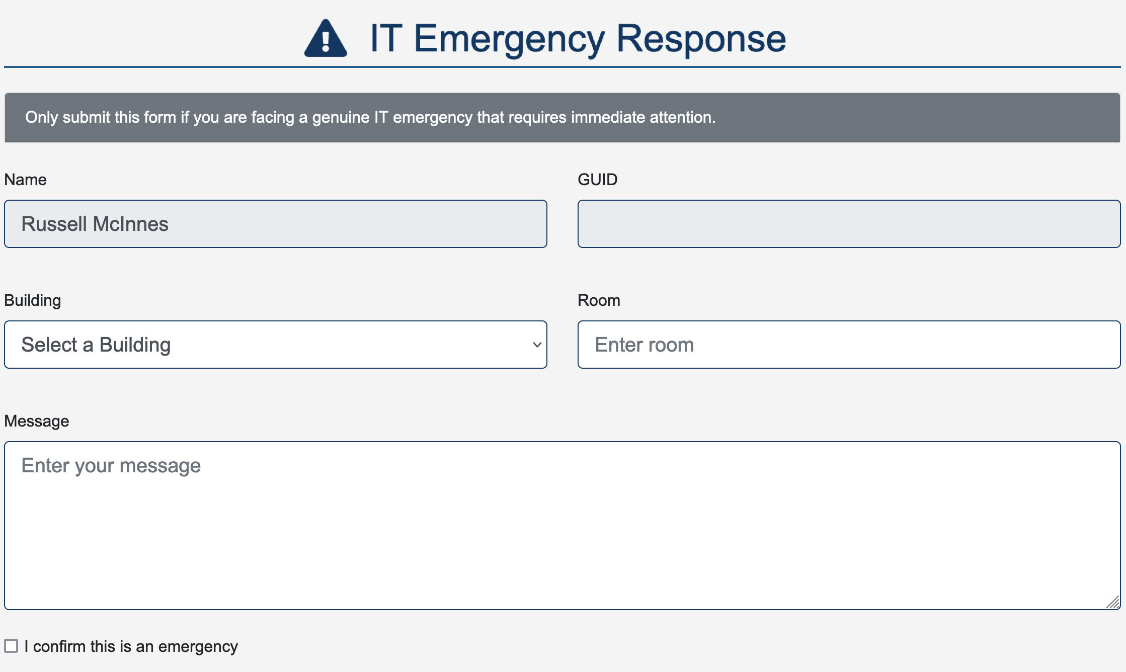 Emergency Response QR